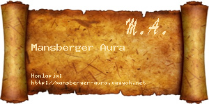 Mansberger Aura névjegykártya